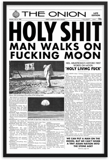 Framed 'man Walks On Moon' Front Page Poster From The - Moon (600x600), Png Download