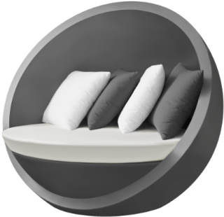 Bola Sofa Lacquered In Grey With Matte Finish - Comfort (700x466), Png Download