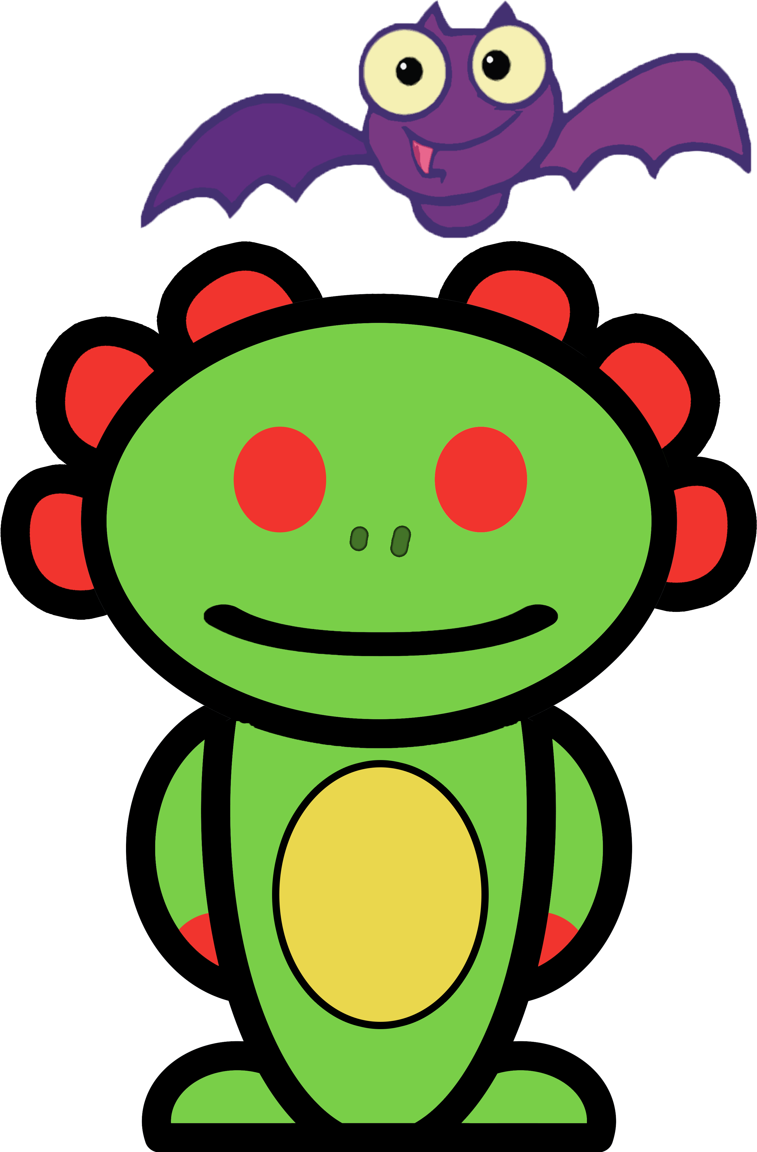 Needs Better Eyes - Cartoon Bat (2862x3972), Png Download