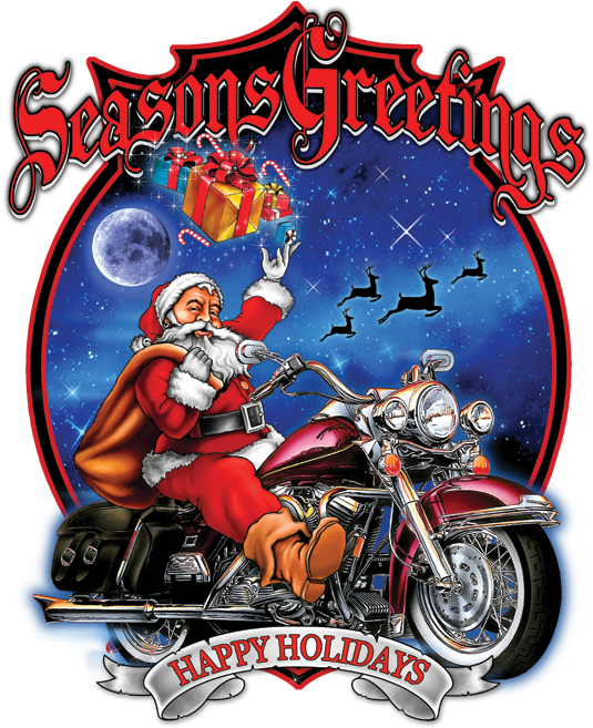 Seasons Greetings - Happy Holidays - Happy Holidays Motorcycle (675x675), Png Download