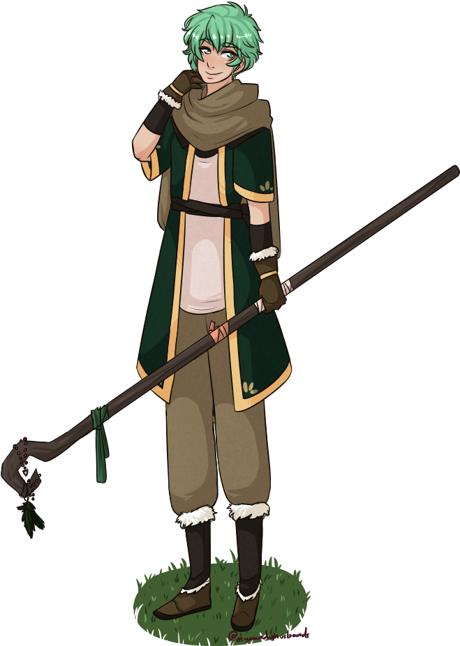 Druid Jade Ive Never Drawn A Druid Before, And He - Anime Druid (685x963), Png Download