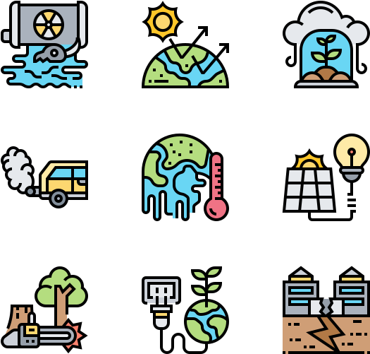 Global Warming - Artificial Intelligence Flat Icon (600x564), Png Download