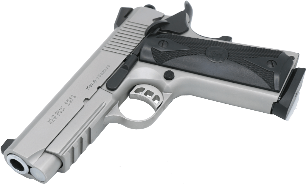 Zig Pcs 1911 Stainless - Firearm (1250x832), Png Download