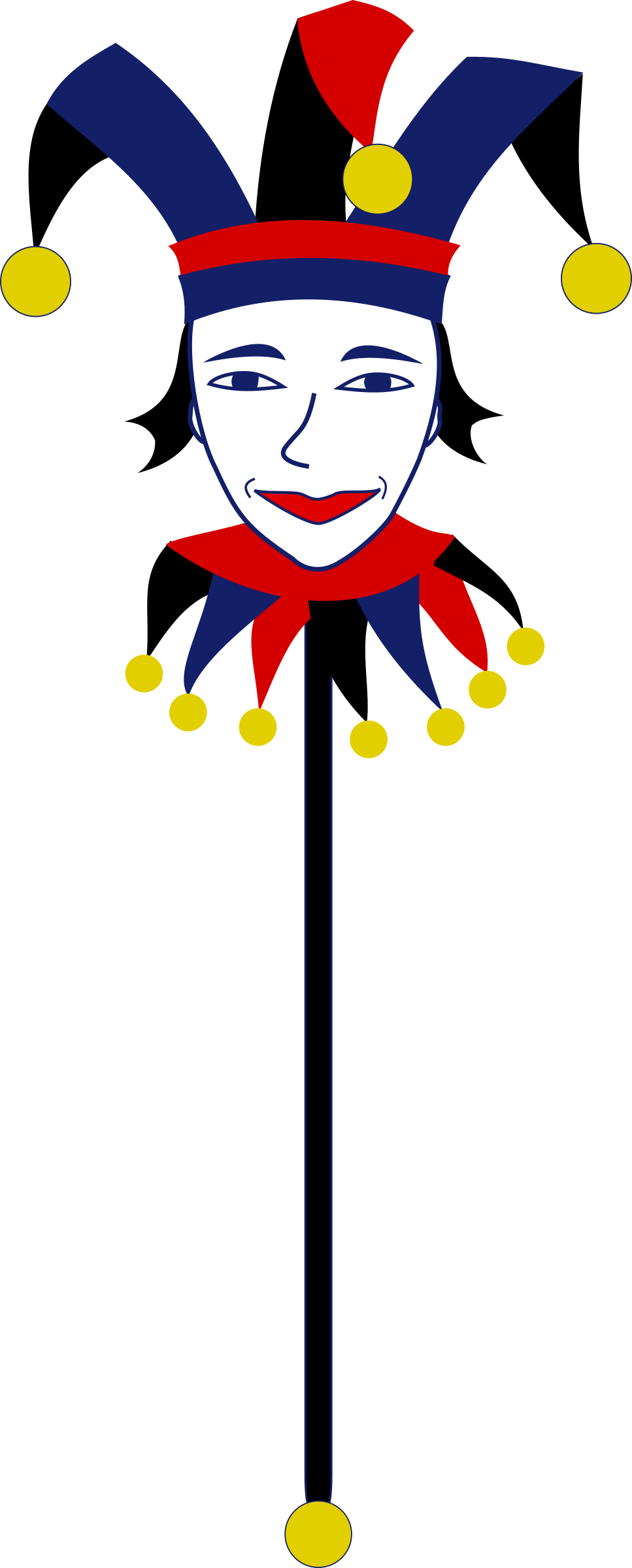 Jester Stick Clipart - Marotte Puppets (967x2400), Png Download