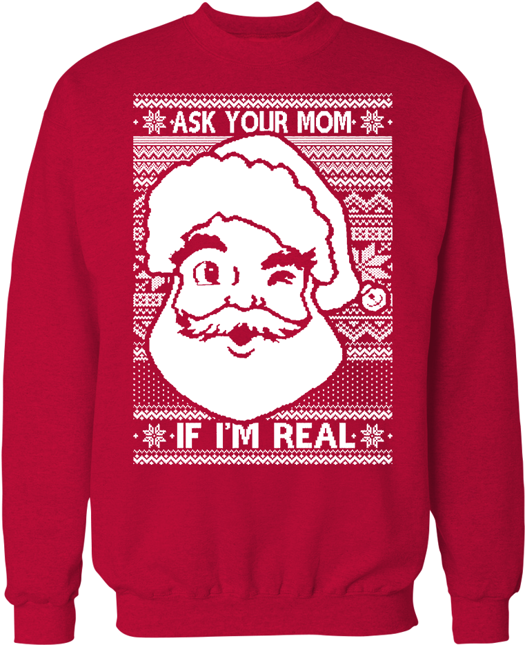 Santa Red - Drunk Ugly Christmas Sweaters (1000x1000), Png Download