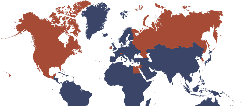 Regions 1-9 - Map World Countries Vector (1119x455), Png Download