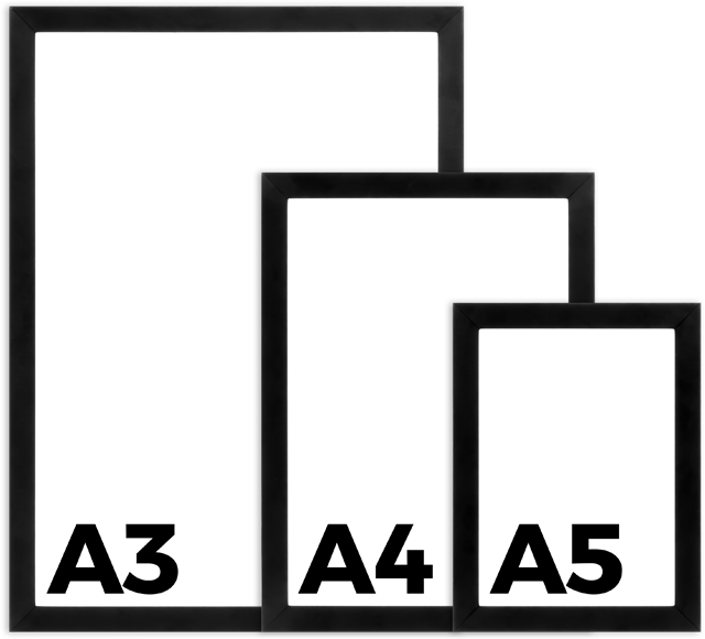 Imagem Comparativa Do Tamanho Das Molduras Para Papéis (640x580), Png Download