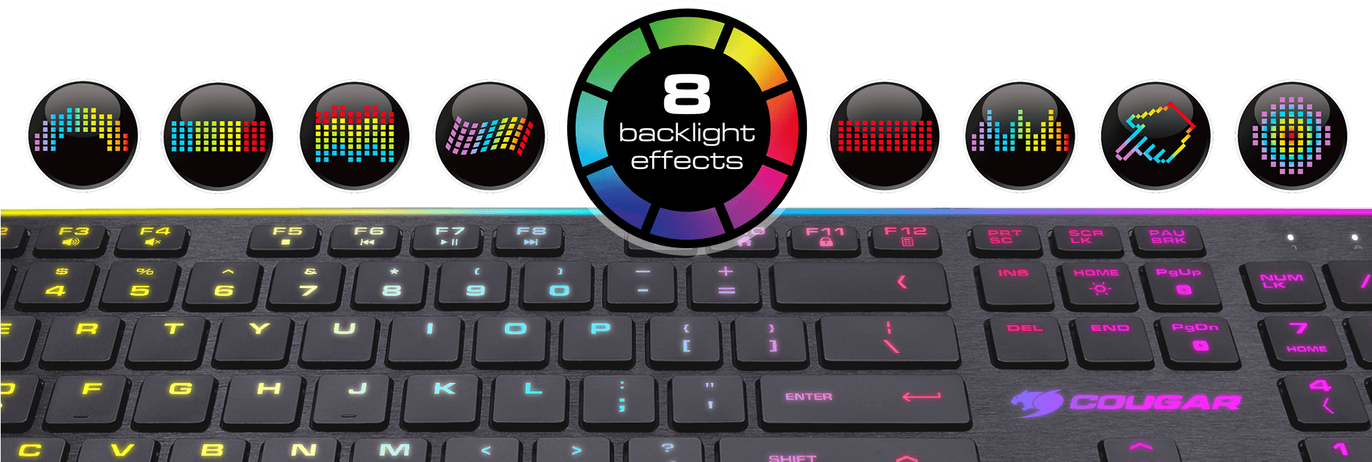 With A Backlit Area Far Larger Than That Of Most Gaming - Cougar Vantar Scissor Gaming Keyboard (1920x663), Png Download