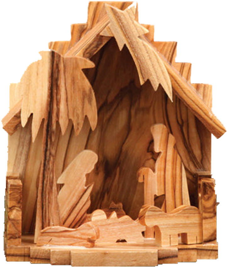 Olive Wood Jeurselum Nativity - Lumber (1000x1000), Png Download