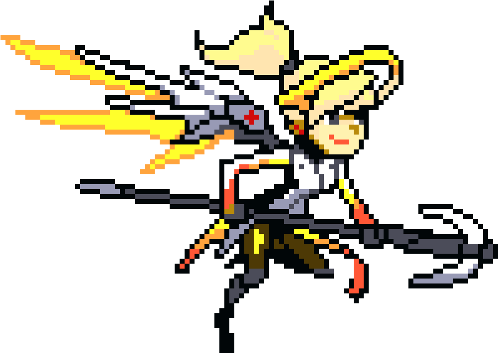 Overwatch Mercy Pixel Spray (1120x770), Png Download