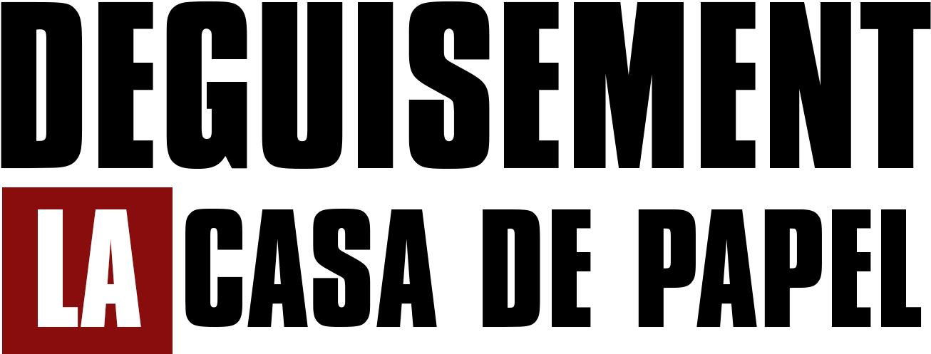 Deguisement Casa De Papel - Black-and-white (1417x591), Png Download