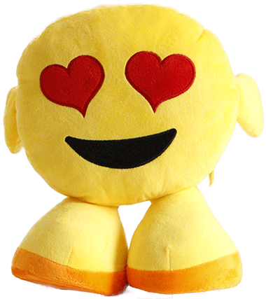 Heart Eyed Emoji Plush Cushion - Stuffed Toy (600x600), Png Download
