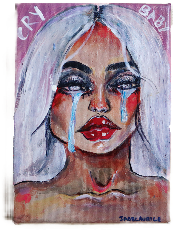'cry Baby' A5 Canvas Jade Laurice (1000x1000), Png Download