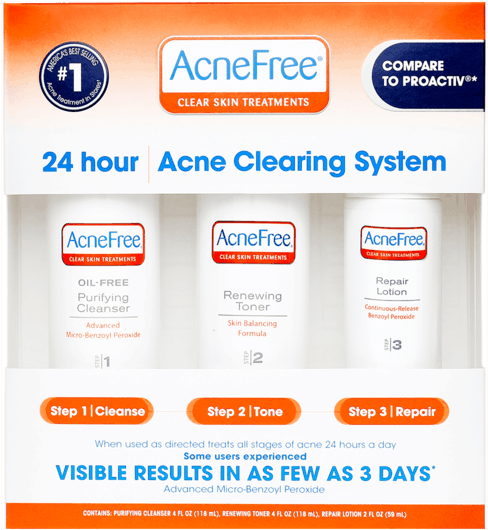 00 For Acnefree® 24hr Acne Clearing System - Acne Free (566x600), Png Download
