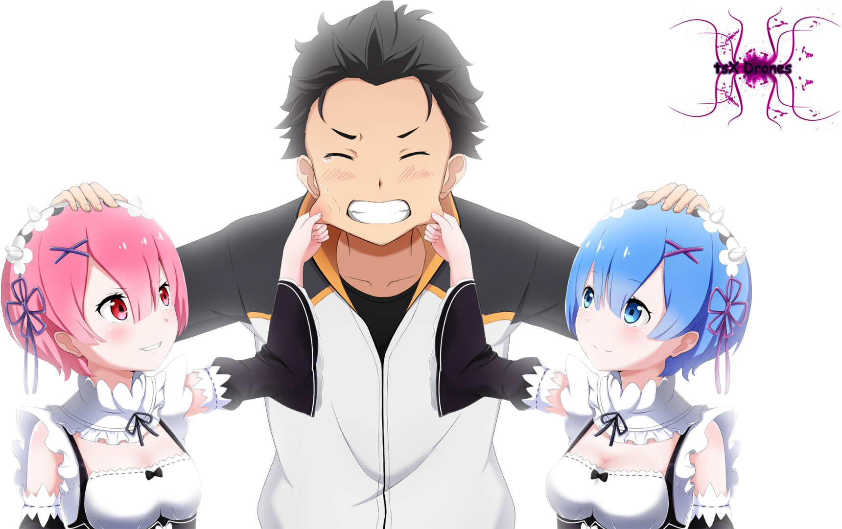 1920 X 1080 7 - Zero Rem And Ram (1920x1080), Png Download