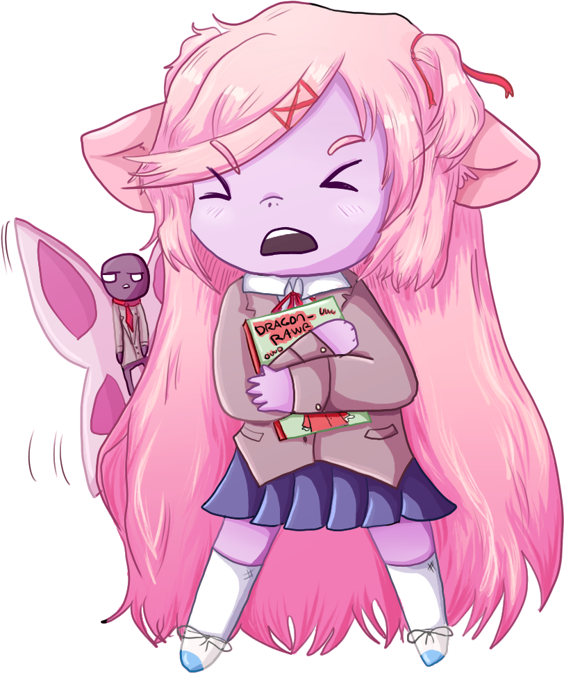 Mashup Of Natsuki From Ddlc And Lulu From League - Cartoon (1000x1000), Png Download