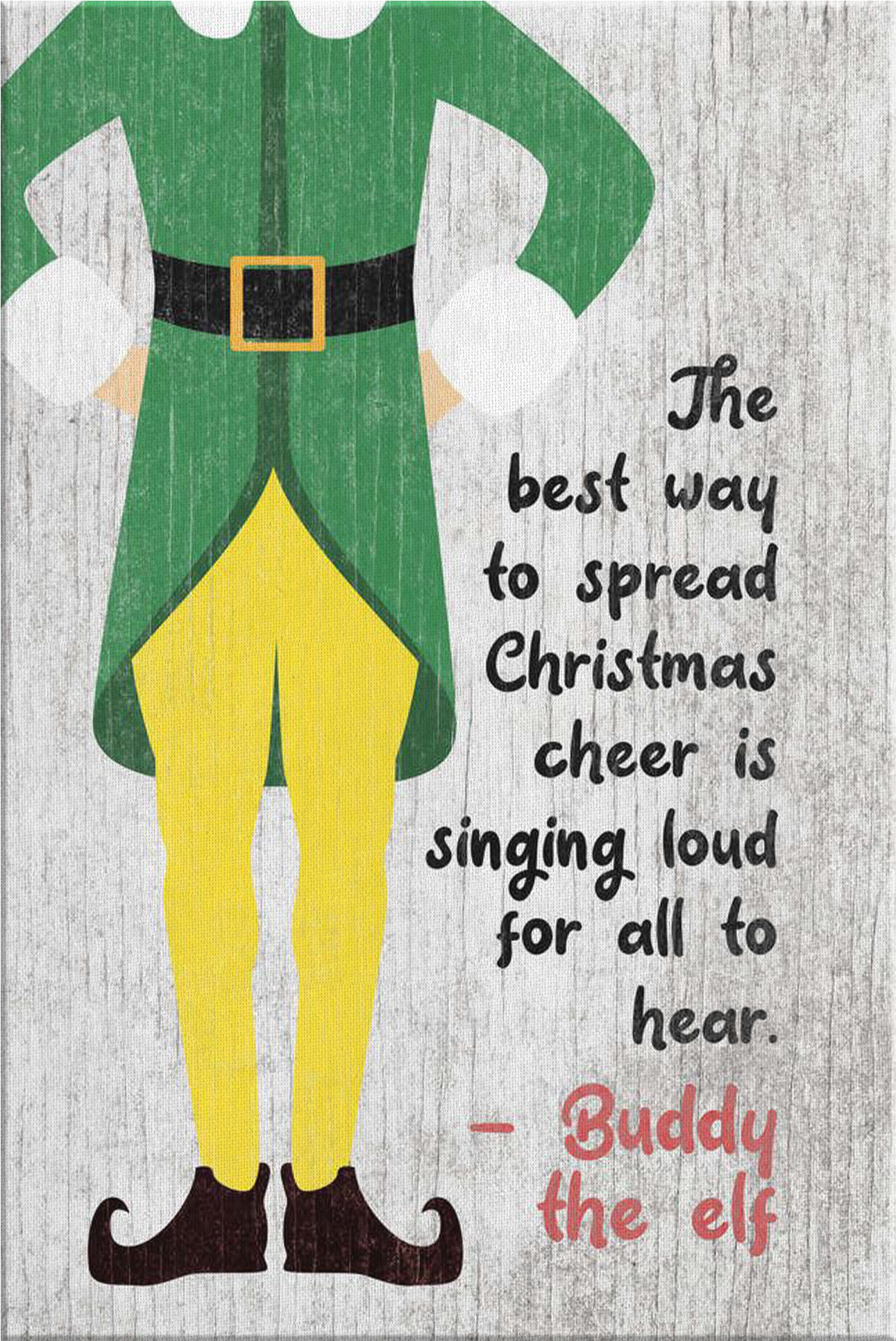 "buddy The Elf" Premium Christmas Canvas - Buddy The Elf Drawing (2000x2000), Png Download