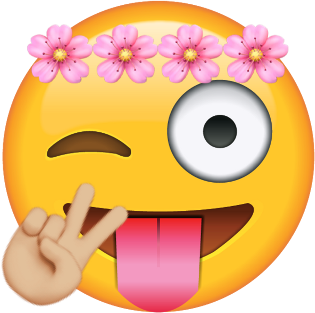 Awesome Sticker - Winky Eye Tongue Out Emoji (1024x1024), Png Download