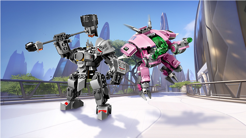 Va & Reinhardt - Lego Overwatch Dva Reinhardt (800x600), Png Download