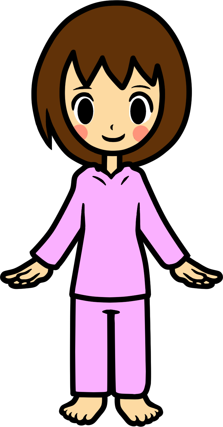 Pajamas Clipart Girl Pajamas - Pajama Girl Rhythm Heaven (777x1485), Png Download