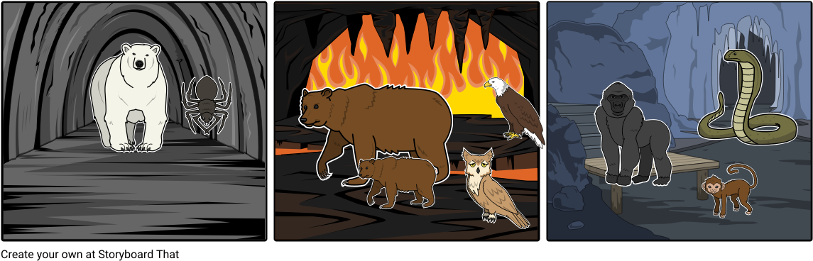 Oso Polar Y Araña - Storyboard (1164x385), Png Download