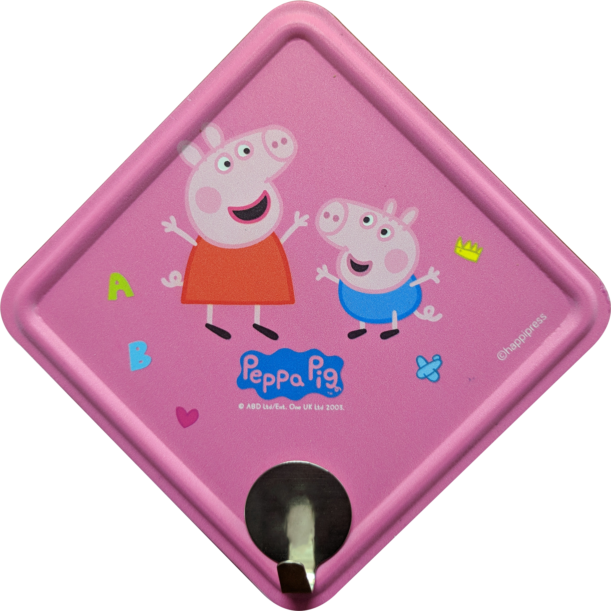 Bubblegum Pink Peppa And George Wall Hook - Peppa Pig (2480x3508), Png Download