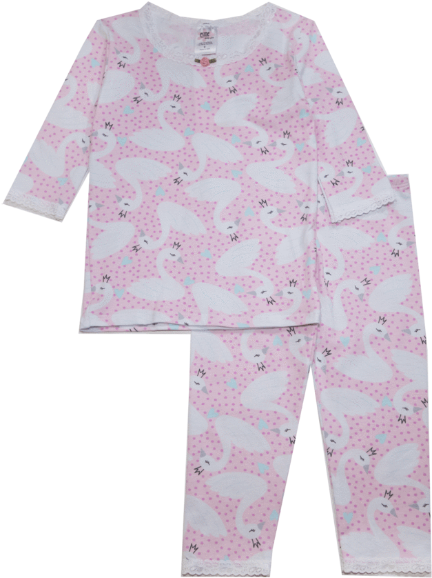 Swan 3/4 Sleeve And Leggings Pjs - Pajamas (900x900), Png Download
