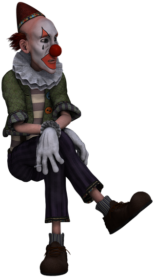 Clown, Fig, Fantasy, Digital Art, Isolated - Clown Sitting Down Png (960x720), Png Download