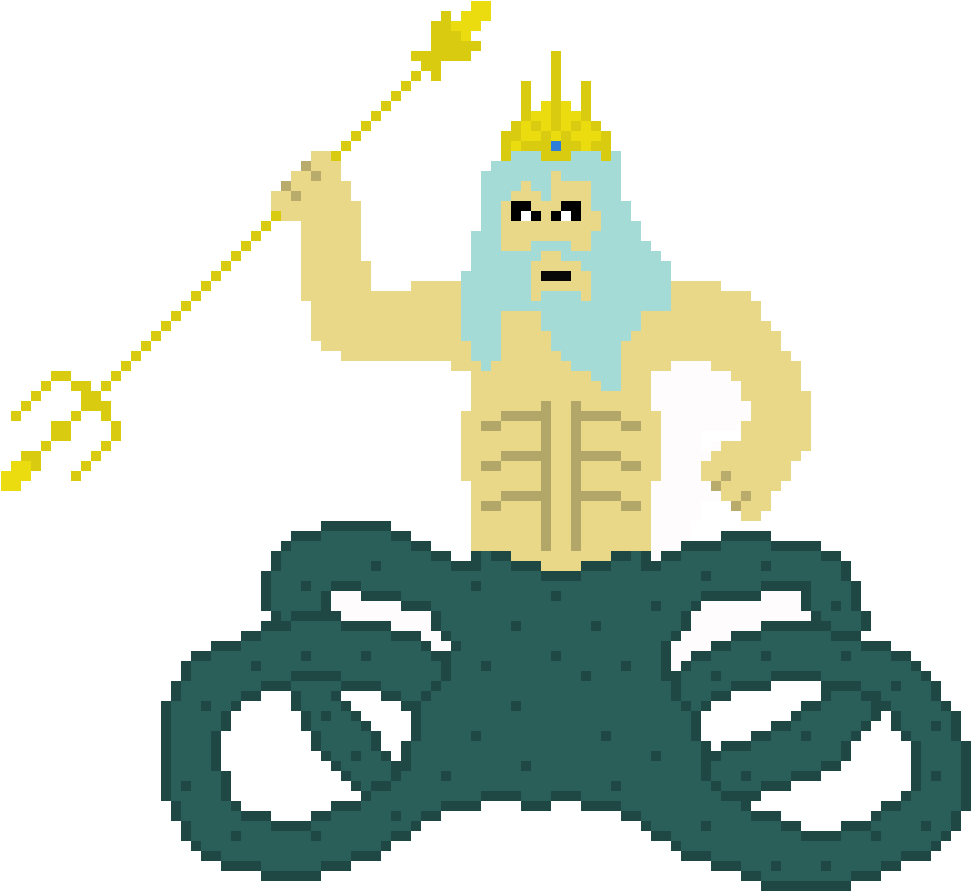 Poseidon - Poseidon Pixel Art (1030x960), Png Download