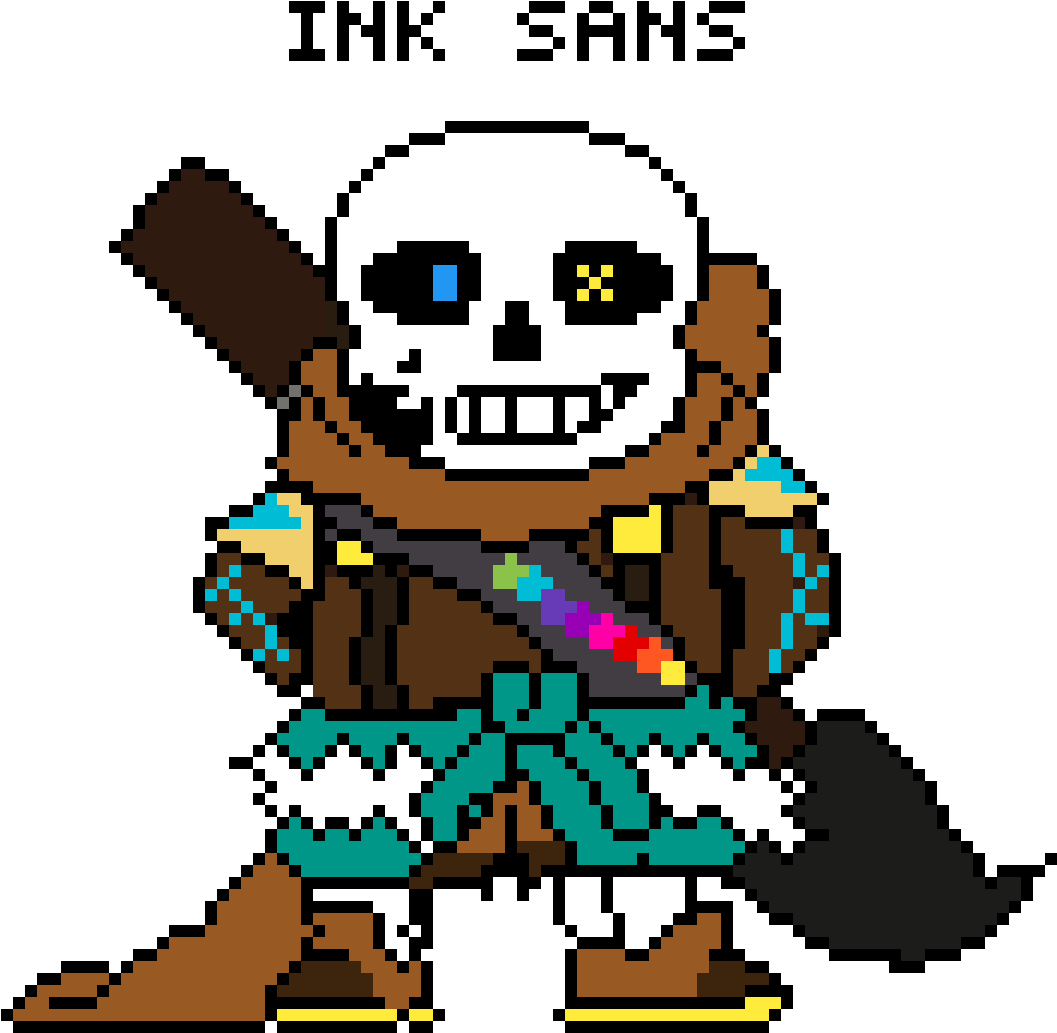 Actor - Actor - Ink Sans Pixel Art (1200x1200), Png Download