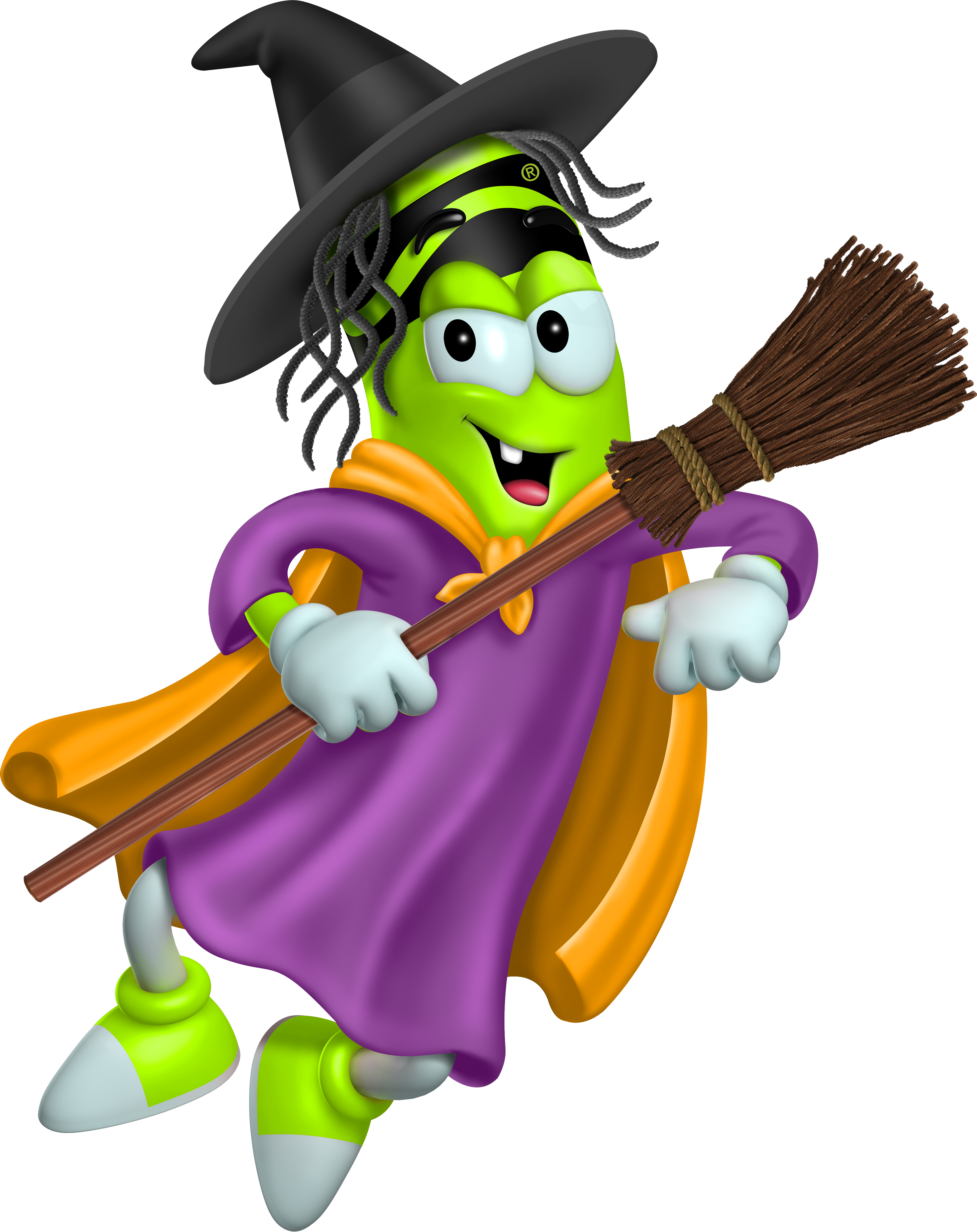 Halloween Witch Tip - Cartoon (3916x4938), Png Download