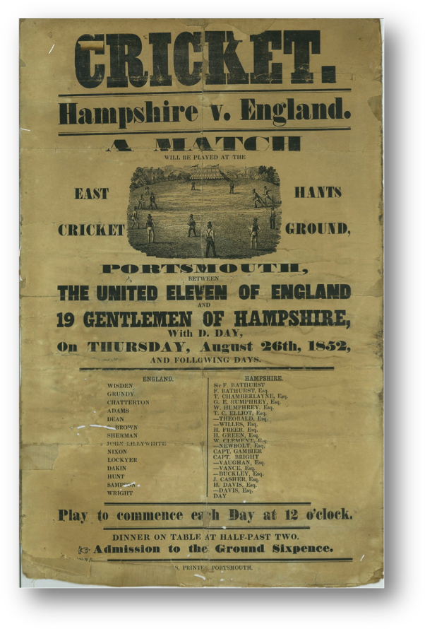 Hampshire V England1852 - Poster (615x903), Png Download