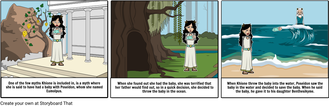 Khione And Poseidon Myth - Cartoon (1164x385), Png Download
