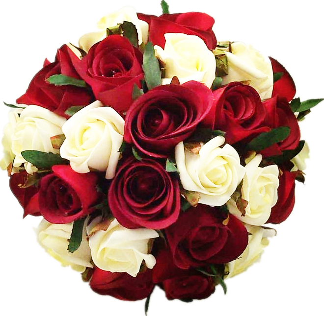 Classical Bridal Bouquet - Silk Wedding Bouquets Red (660x645), Png Download