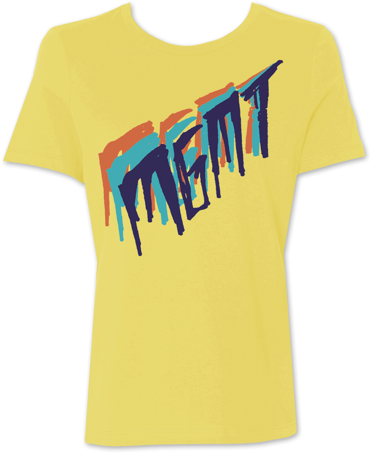 Girl's Tri Color Scratch On Yellow T Shirt - Mgmt (834x1000), Png Download