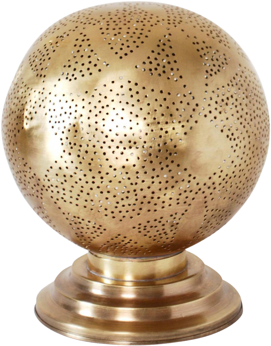 Perfect For A Bedside Table Or Side Table, This Brass - Round Moroccan Table Lamp (1277x1636), Png Download