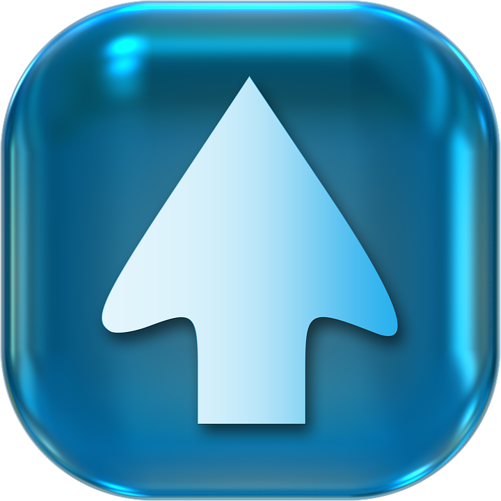 Direction Clipart Teal Arrow - Boton Flecha Arriba Png (720x720), Png Download