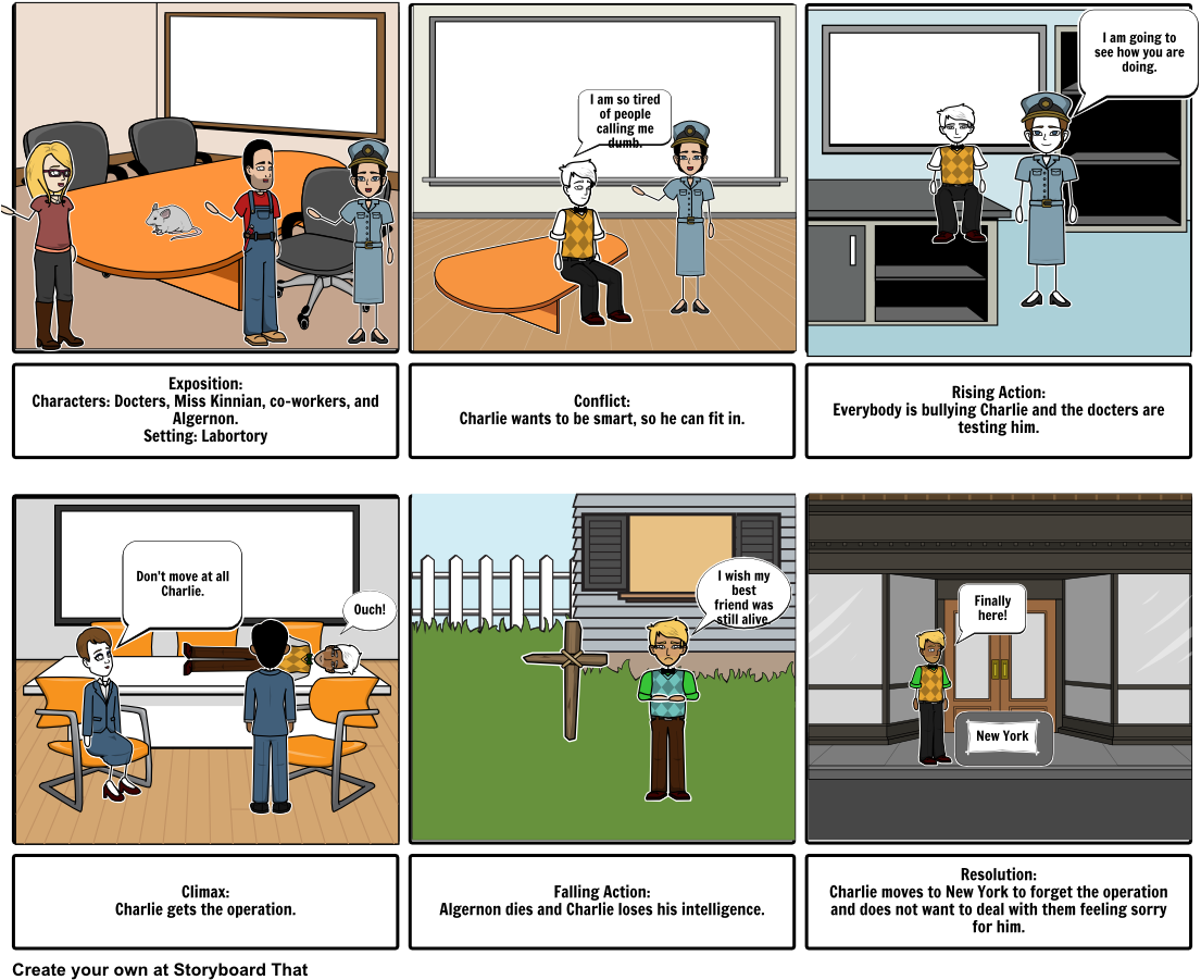 Flowers For Algernon Project - Flowers For Algernon Storyboard (1106x916), Png Download