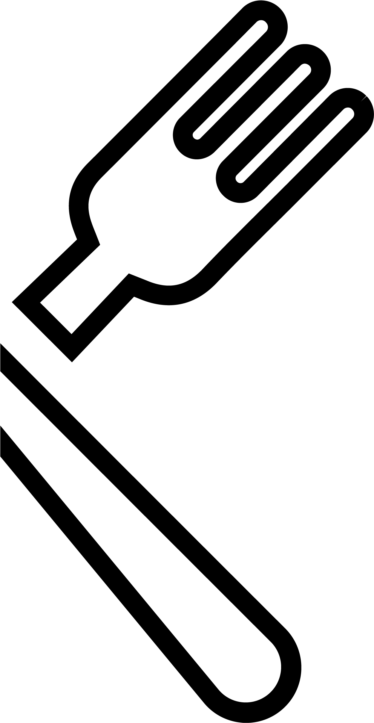 The Yacht Right Side Icon Knifefork (1259x2473), Png Download