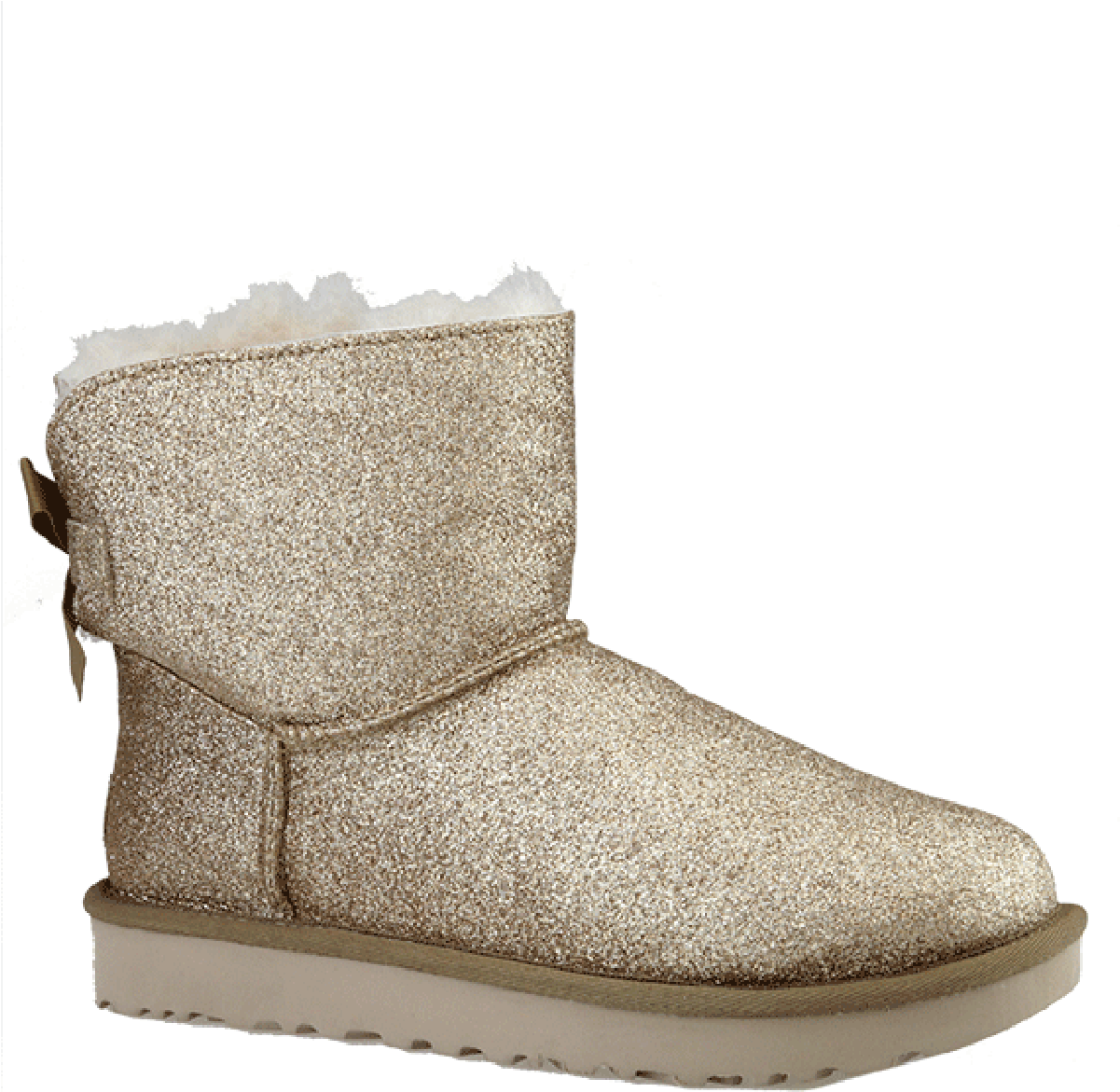Ugg 'mini Bailey Bow Sparkle' In Gold Glitzer - Ugg Mini Bailey Bow Sparkle (1200x1200), Png Download