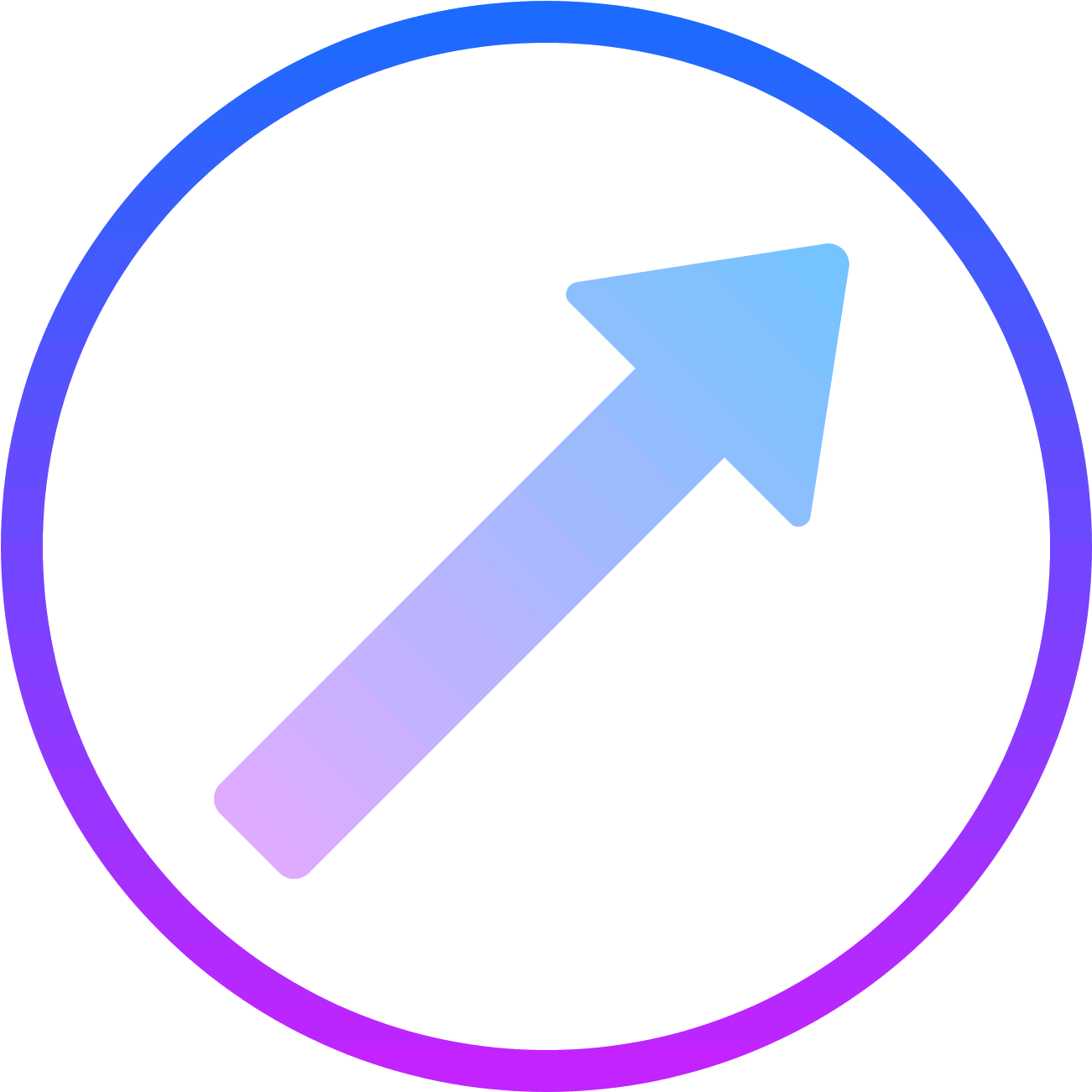 Circled Up Right Icon - Symbol (1600x1600), Png Download
