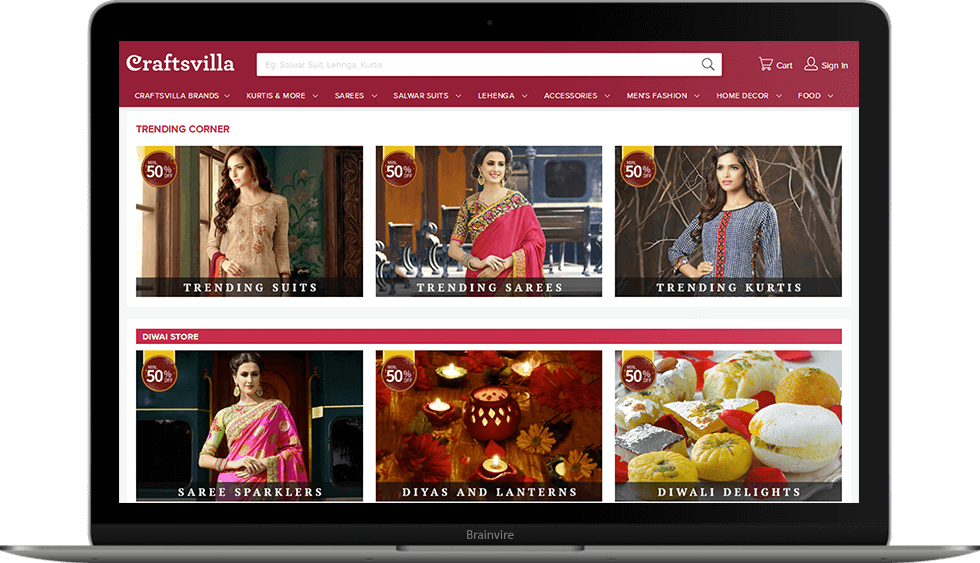 Craftsvilla Ecommerce Development - Cable Television (980x563), Png Download