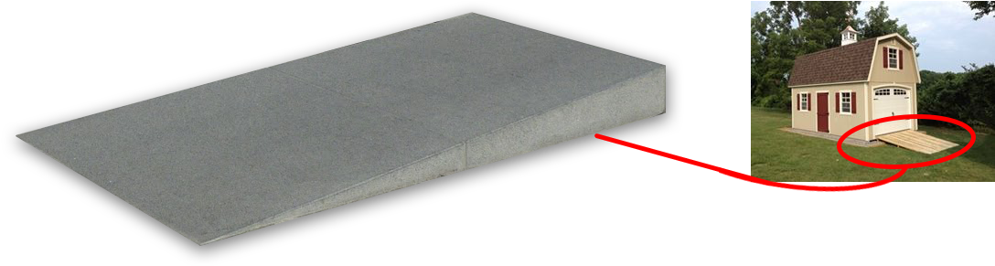 Ramp For 8x8 Wood Workshop - Concrete (1098x316), Png Download