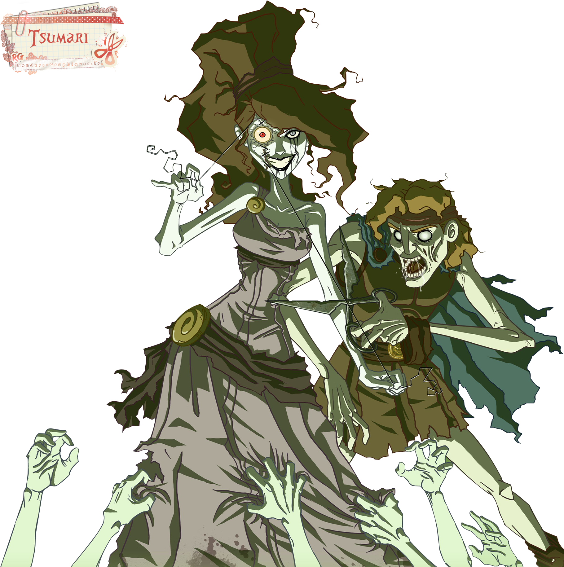 Render Hercule Megara Zombie Fil Ciseau Mains Disney - Disney Princesses Reimagined As Evil (1932x2000), Png Download