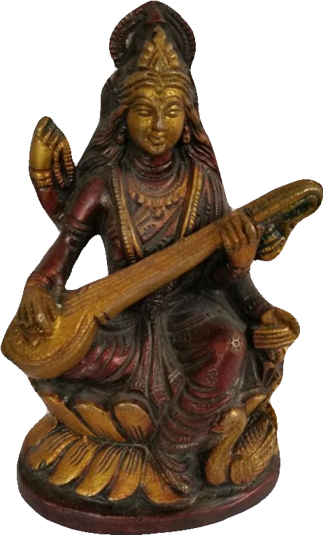 Sarasvati - Statue (607x1080), Png Download