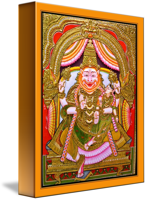 Thanjavur Painting Art Hinduism Transprent Png - Indian Lion Gods (477x650), Png Download