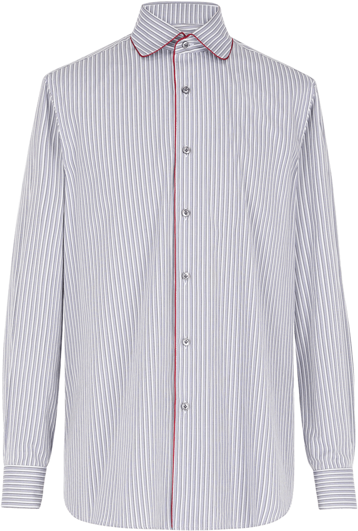 Striped Shirt With Contrasting Piping - Formal Wear (960x1440), Png Download