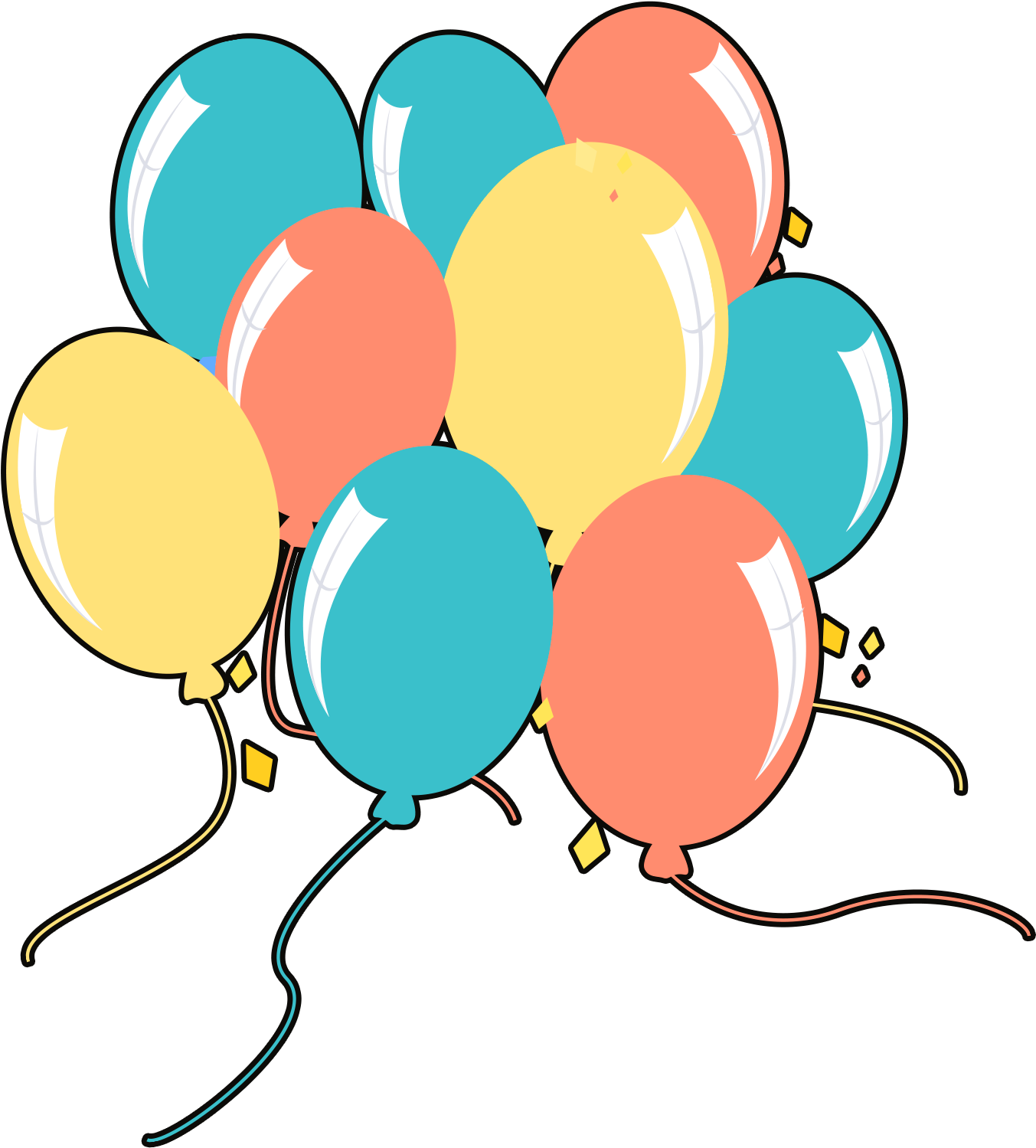 Balloon Element Color Celebration Png And Psd - Balloon (2000x2000), Png Download