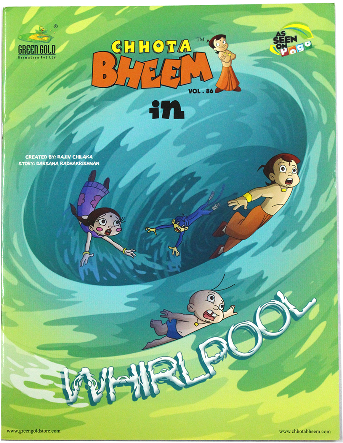 Chhota Bheem In Whirlpool - Chhota Bheem In Bubble Trap (1500x1500), Png Download