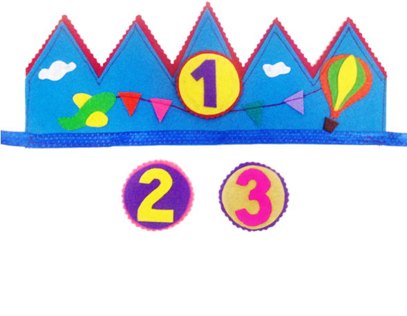 Felt Sky Show Personalised Birthday Crown With Interchangeable (588x586), Png Download